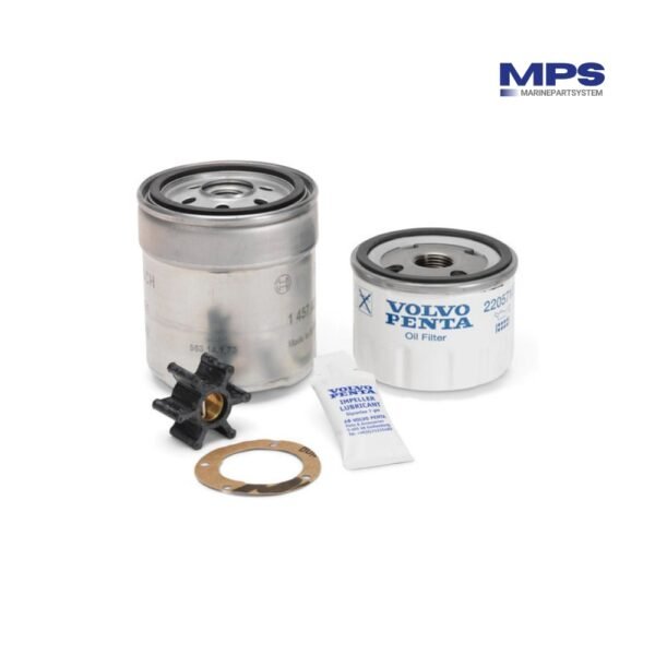 Kit de servicio Volvo Penta 2001-2003T que incluye filtro de aceite, filtro de combustible e impeller