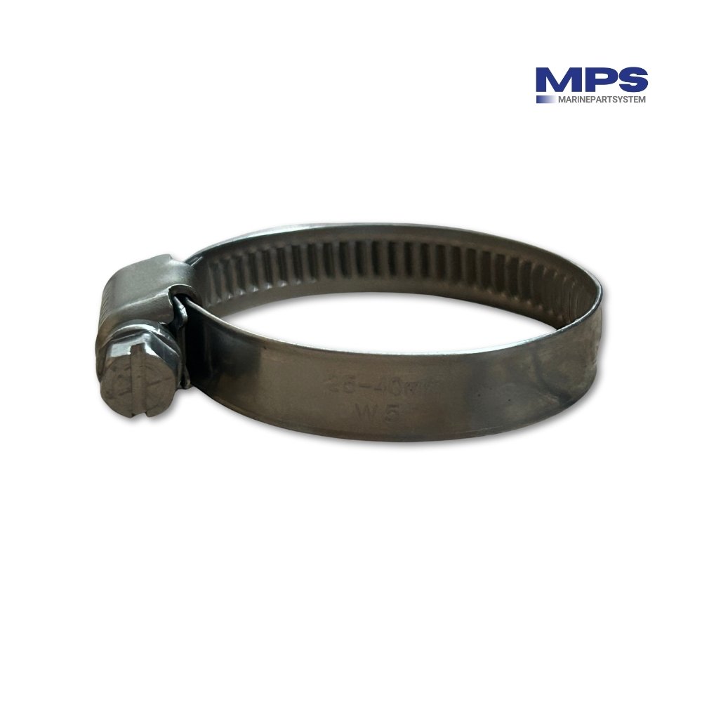 Abrazadera de manguera de acero inoxidable 25-40 mm | Uso marino y automovilístico