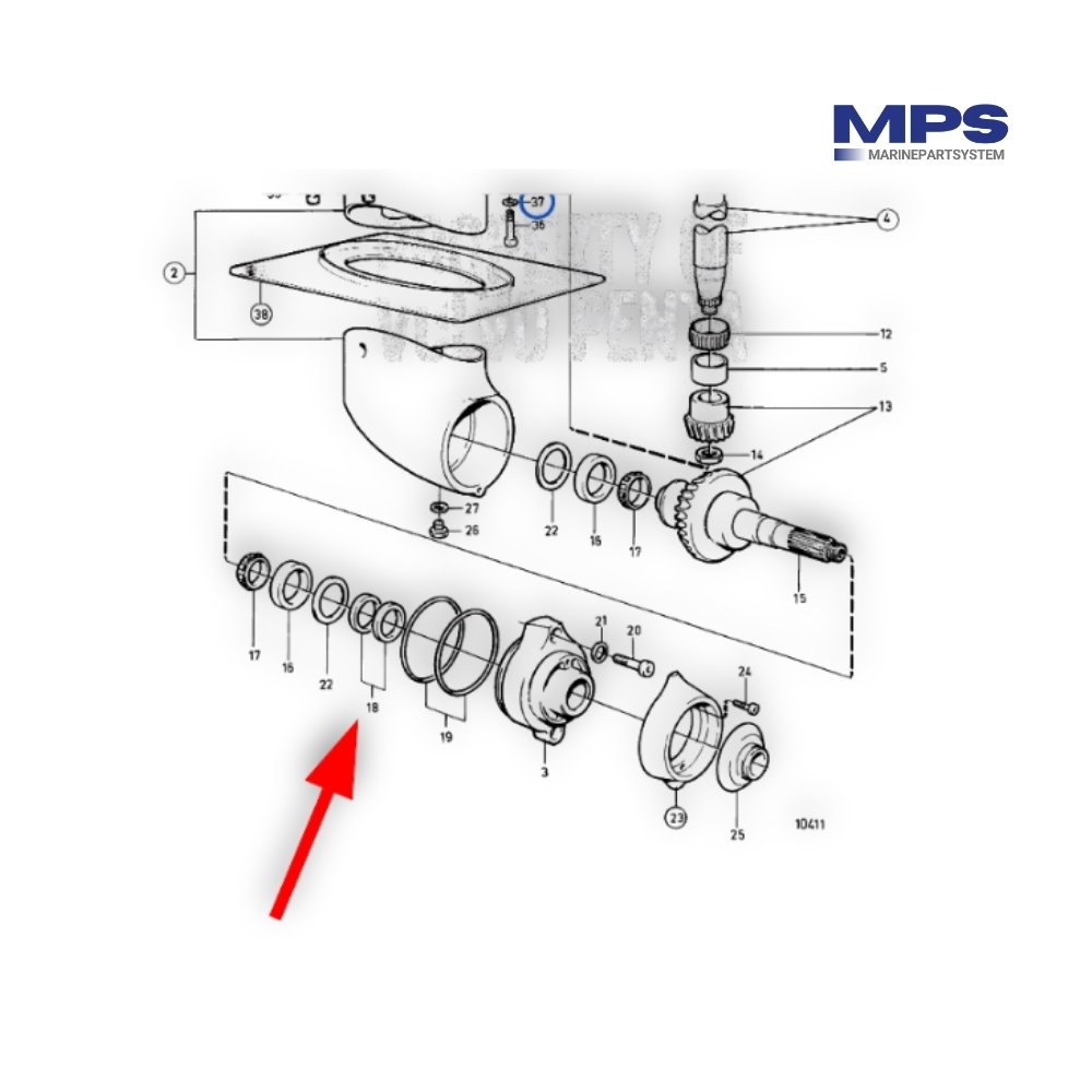 Volvo Penta Saildrive Schroefaskeerring | 120S / 130S / MS25S | 3593663